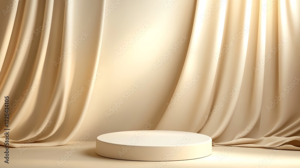 Fotografie Minimalistic podium for product presentation in a studio