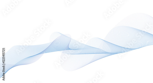 Abstract wave element for design. Abstract vector background with grey smoky waves.