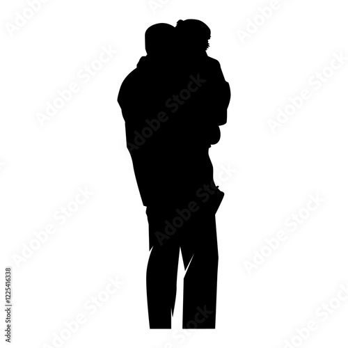 Silhouette of father holding his child, World father's day