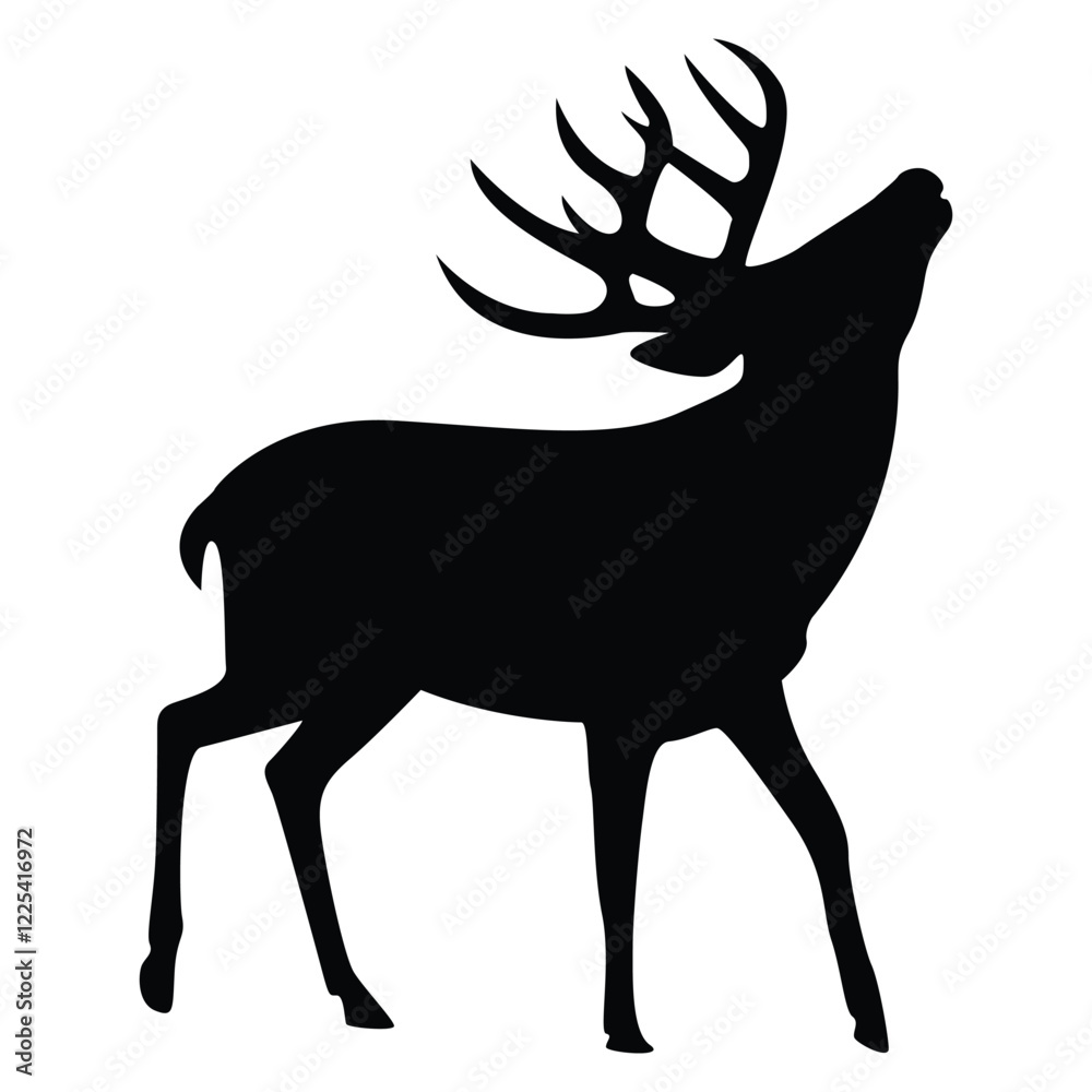 Fototapeta premium deer hunting silhouette icon, illustration design