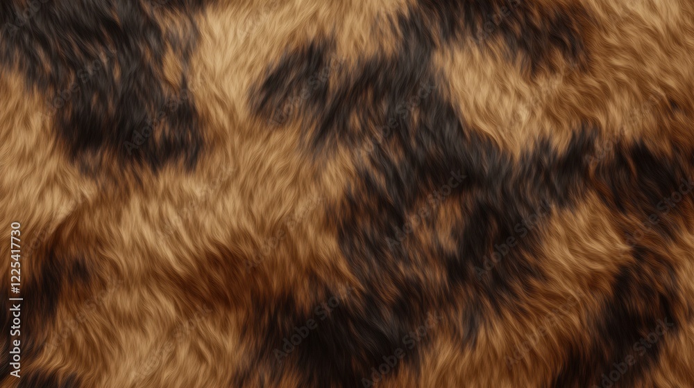 Naklejka premium Close up of a tiger's fur with a warm, fuzzy feeling. The fur is brown and black with a striped pattern 