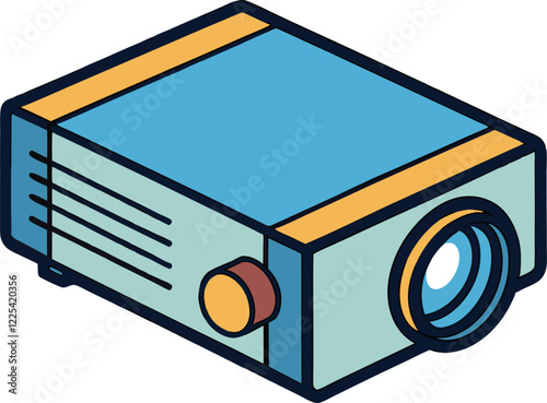 Isometric Digital Projector Illustration