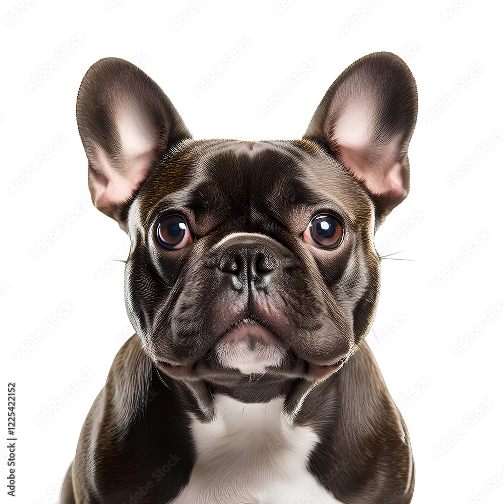 Portrait of Chocolate French Bulldog png clipart transparent Portrait of Chocolate French Bulldog png clipart transparent