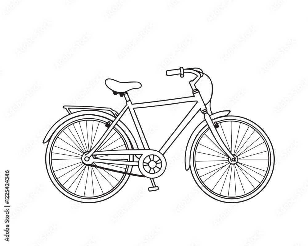 bicycle bike vehicle line art sketch drawing illustration vector. bicycle bike vehicle line art sketch drawing illustration vector.
