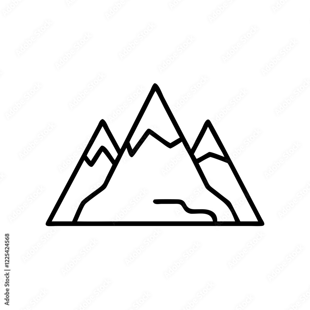 Minimalist Mountains Icon Vector for Nature and Adventure Minimalist Mountains Icon Vector for Nature and Adventure