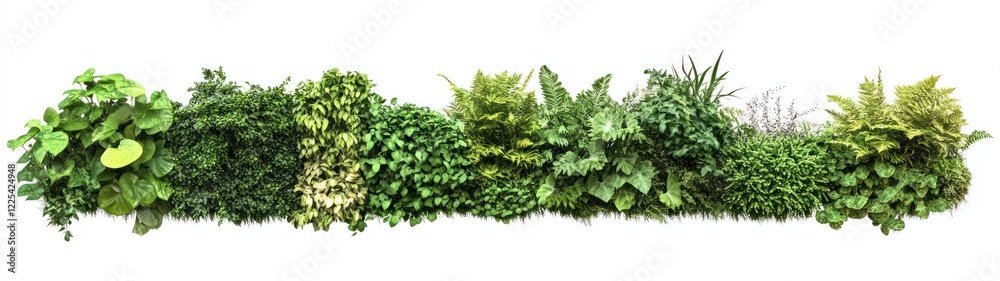 Obraz premium Lush Green Vertical Garden Wall Display of Varied Plants