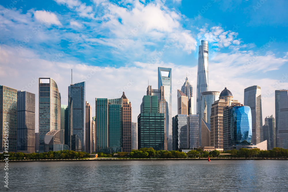 Fototapeta premium Shanghai city skyline with modern buildings, China
