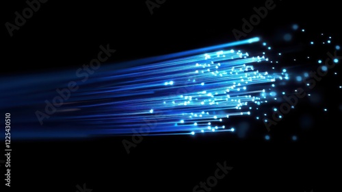 Abstract linear fiber optics cable technology futuristic background 