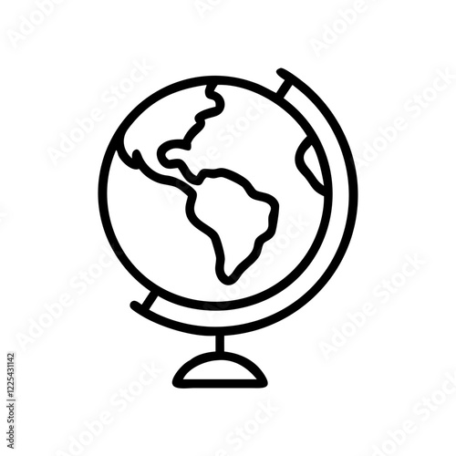 Minimalist Globe Icon Vector for Travel and Geography