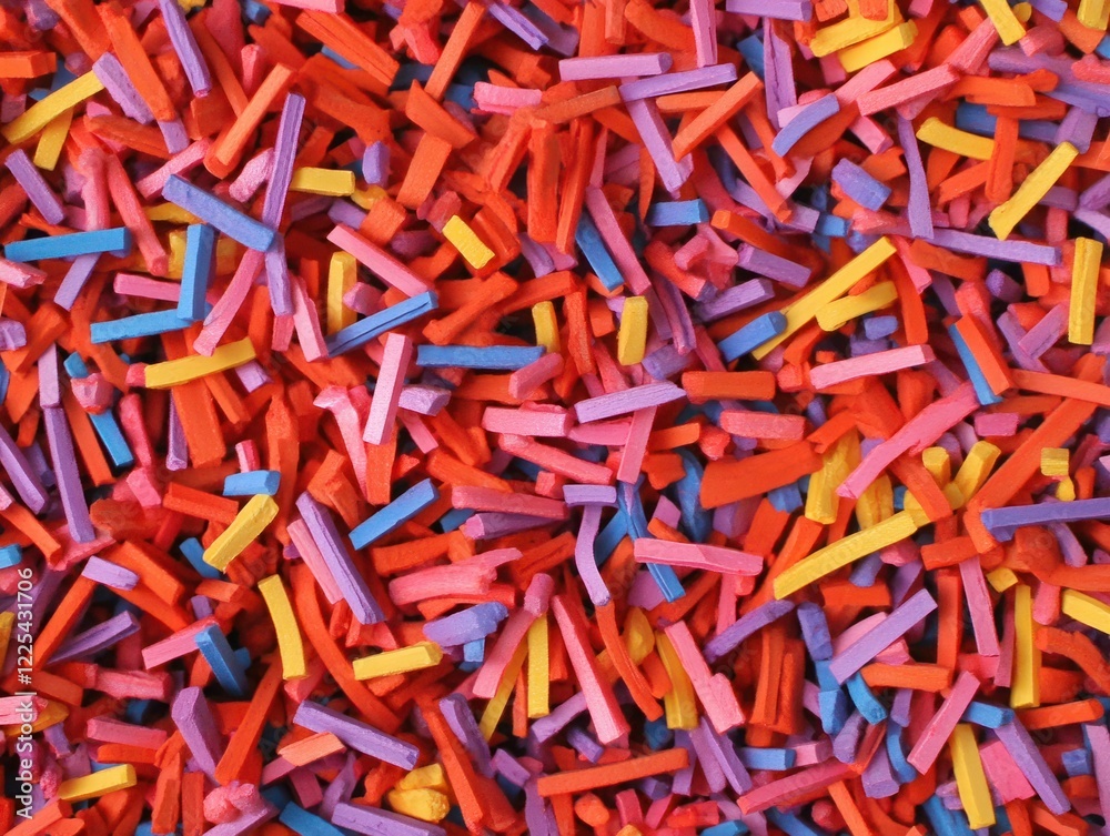 Fototapeta premium Colorful Sticks of Craft Supplies Spread Across a Surface in Various Vibrant Shades for Creative Projects and Artistic Expression