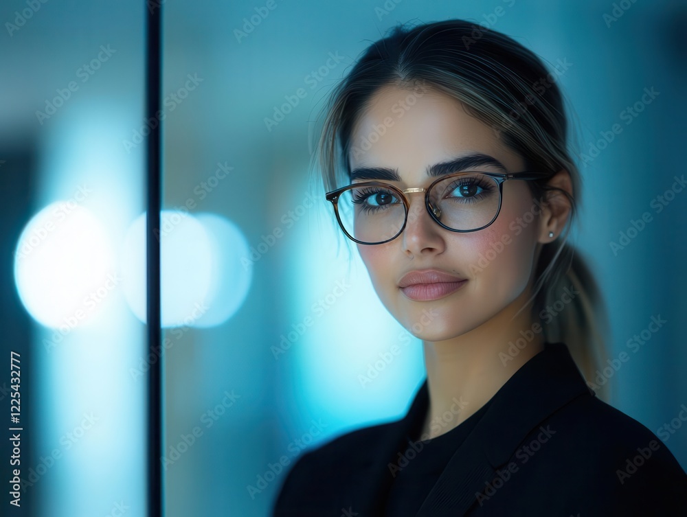 Female CEO confidently leading a meeting in a glasswalled boardroom, empowering workplace imagery Female CEO confidently leading a meeting in a glasswalled boardroom, empowering workplace imagery