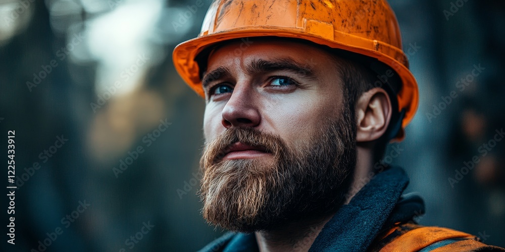 Fototapeta premium An engineer inspecting machinery, reflecting innovation, technology, and modern industry progress.