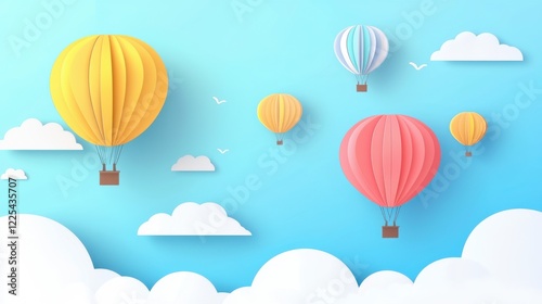 Wallpaper Mural Colorful Hot Air Balloons Against Blue Sky Torontodigital.ca