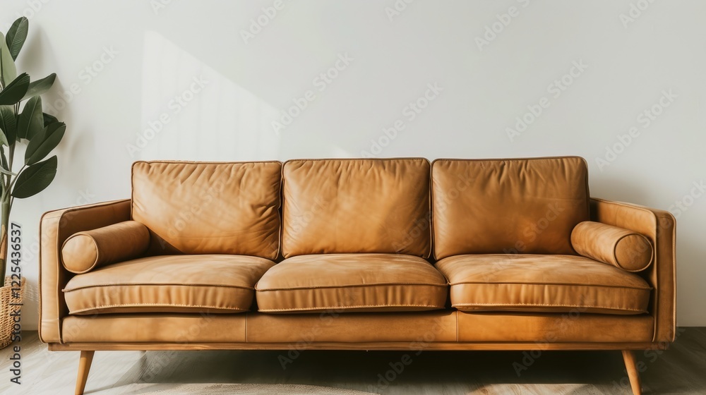 Light tan couch on white backdrop Light tan couch on white backdrop