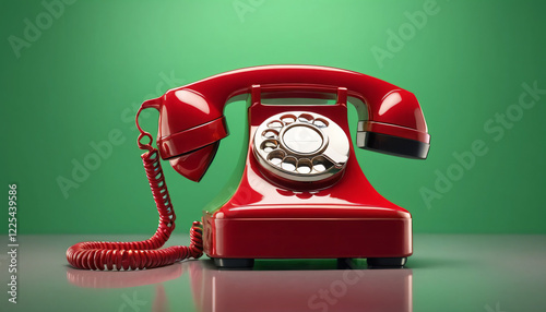 red retro telephone