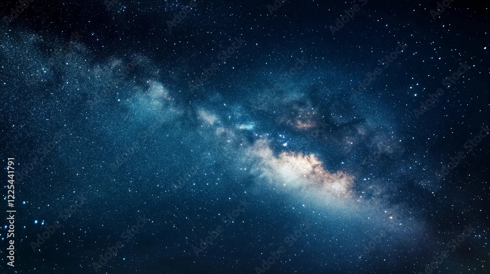 Fototapeta premium The sky is filled with stars and the Milky Way