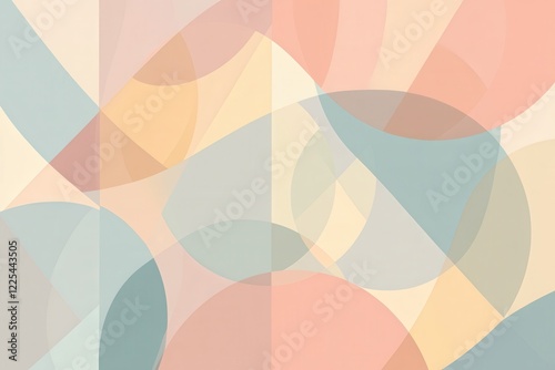 Wallpaper Mural Abstract minimalist geometric shapes with soft pastel colors for creative design. Torontodigital.ca
