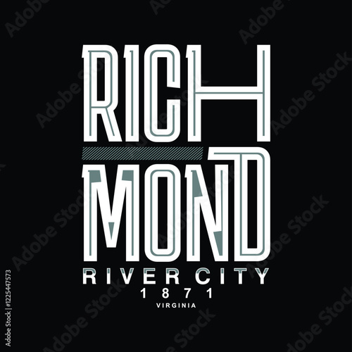 Richmond Virginia,Vintage typography design in vector illustration.Clothing,t shirt,apparel and other uses.Abstract design with the grunge and denim style. Vector print, typography, poster. photo