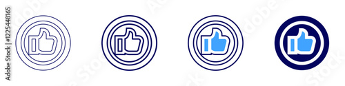 Approved hand icon in 4 different styles. Thin Line, Line, Bold, and Bold Line. Duotone style. Editable stroke