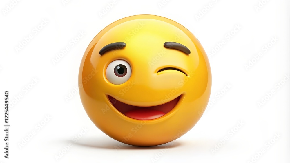 Fototapeta premium Winking Smiley Face Emoji