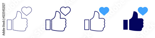 Similar like icon in 4 different styles. Thin Line, Line, Bold, and Bold Line. Duotone style. Editable stroke