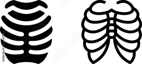 "Anatomical Rib Cage Vector Icon Set"