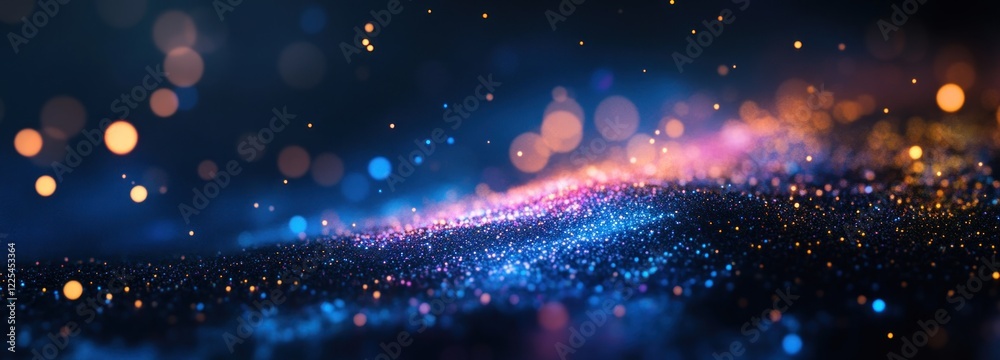 Obraz premium Glittering cosmic dust sparkles in vibrant hues