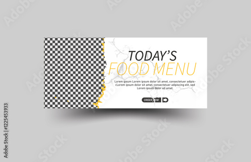  Restaurant healthy burger online sale social media marketing cover or web banner
Food delivery service web banner design for social media posts, food menu google ads web bundle banner templates