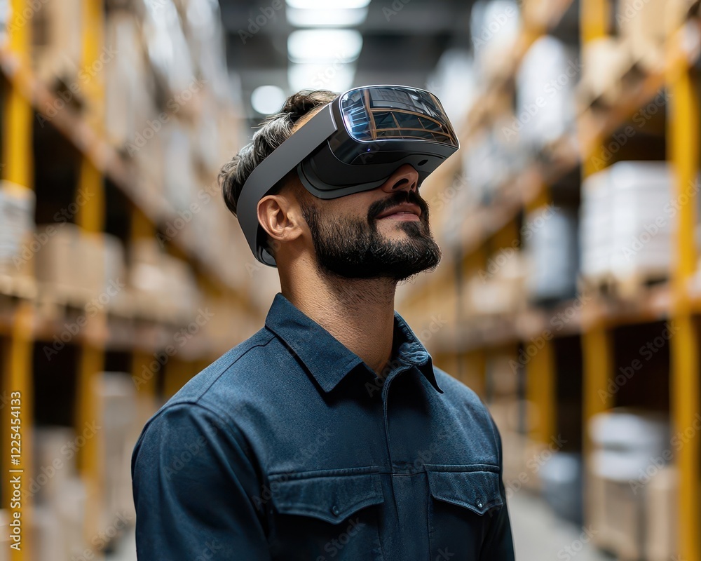 Logistic manager using augmented reality AR glasses to locate items in a warehouse Logistic manager using augmented reality AR glasses to locate items in a warehouse