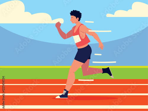 Vector image of a person practicing athletics
