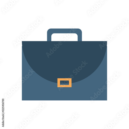 Flat Design Vector Illustration of a Professional Briefcase Icon Representing Business, Work, and Corporate Career Concepts