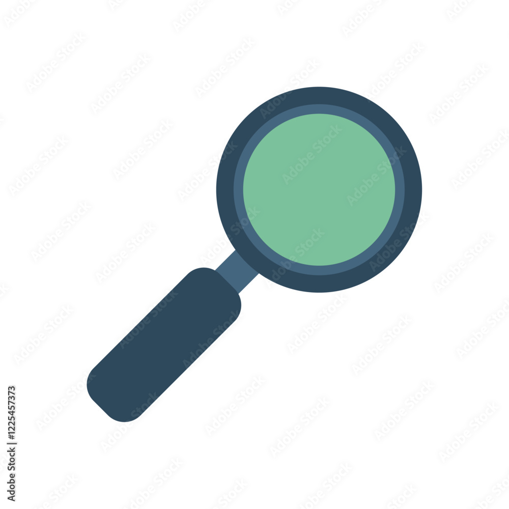 Vector image of a magnifying glass icon with a white background Vector image of a magnifying glass icon with a white background