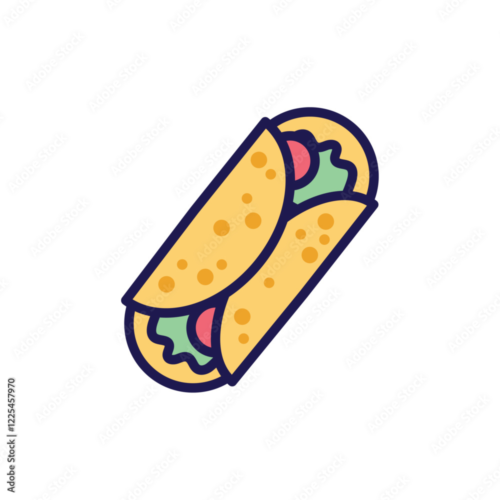 vector icon image of mexican tacos with white background vector icon image of mexican tacos with white background