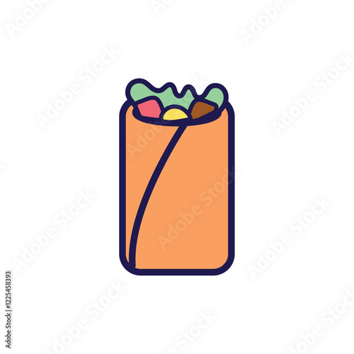 vector icon image of mexican tacos with white background