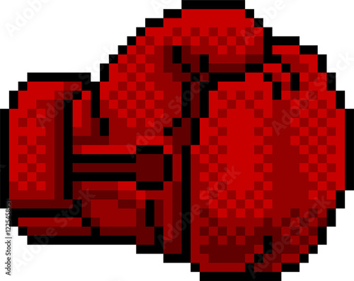 Boxing Glove Video Game Pixel Art Icon photo