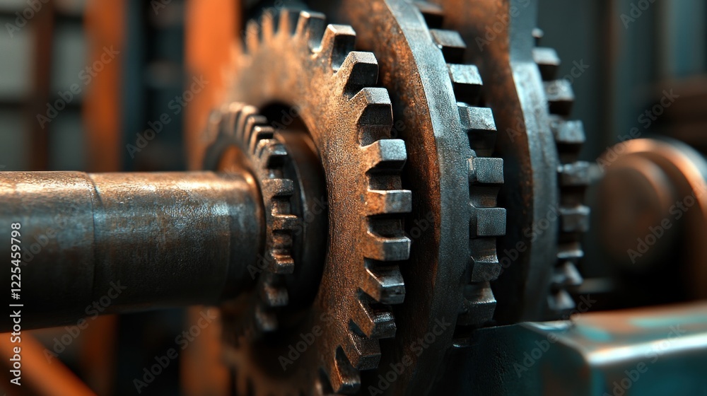 Rusted Metal Gears Interlocked In Complex Machinery Rusted Metal Gears Interlocked In Complex Machinery