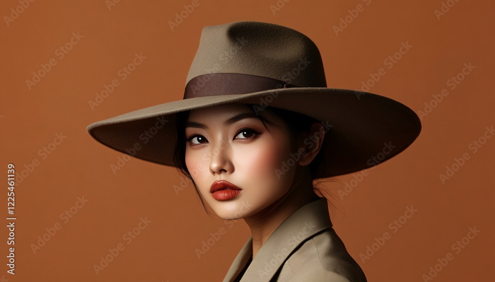 Empowered Asian woman exuding confidence as an Italian mafia boss celebrating Woman Day with style and strength. Empowered Asian woman exuding confidence as an Italian mafia boss celebrating Woman Day with style and strength.