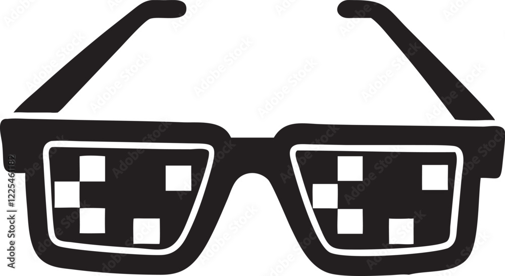 Pixel glasses icon isolated Pixel glasses icon isolated