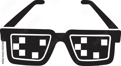 Pixel glasses icon isolated 