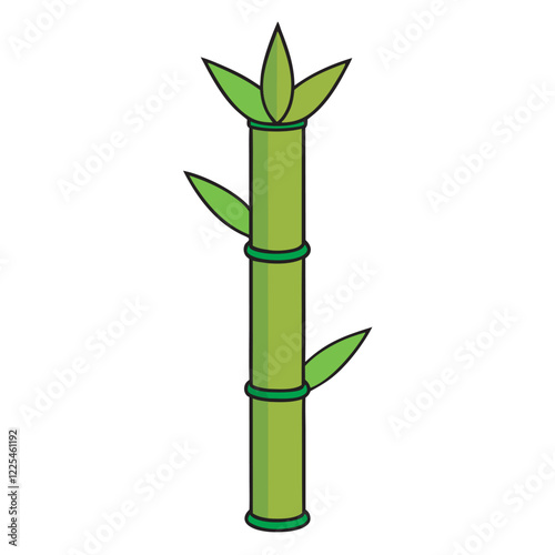 bamboo stem icon over 