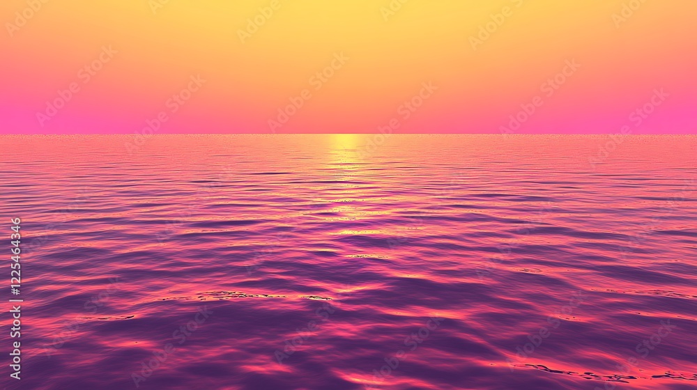 Obraz premium Serene Sunset Over Calm Ocean Waters