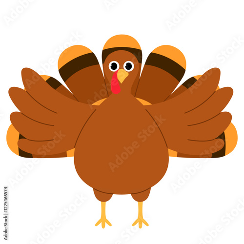 funny brown turkey character for thanksgiving illustration