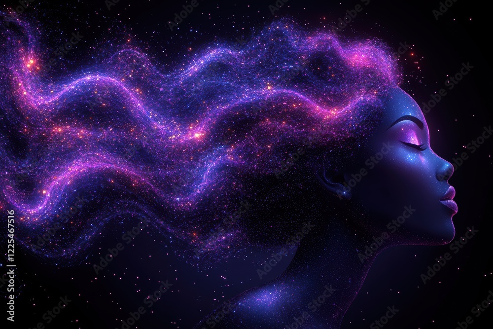 Cosmic Woman A Celestial Portrait of Beauty and Tranquility Cosmic Woman A Celestial Portrait of Beauty and Tranquility