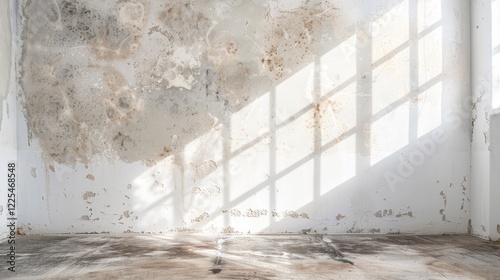 White room wall showing mold infestation