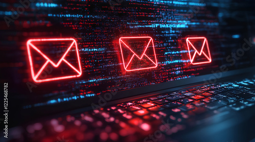 Scam fraud security warning crime internet technology phishing online alert digital risk protection threat background with danger message spam cyber concept hacking attack email sms caution symbol