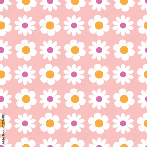 Seamless pattern of Easter spring flowers. Simple flower pattern vector. Background texture of flower petals.