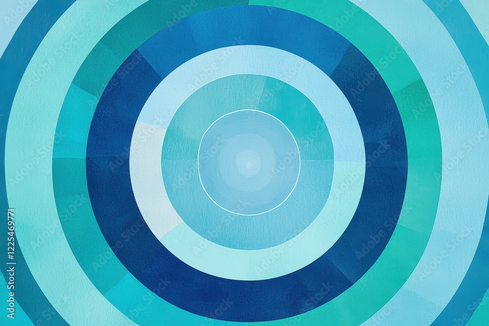 Abstract Circular Design in Blue Green Tones for Modern Decor Abstract Circular Design in Blue Green Tones for Modern Decor