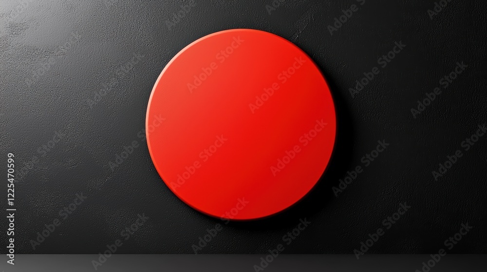 Bold red circle on textured black wall, abstract minimalist design red Bold red circle on textured black wall, abstract minimalist design red