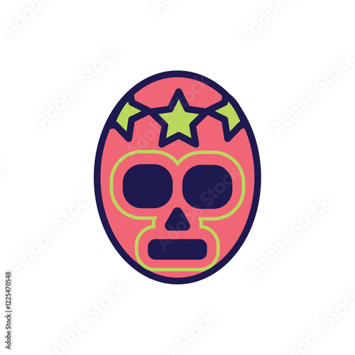 Vector icon image of wrestling mask with white background