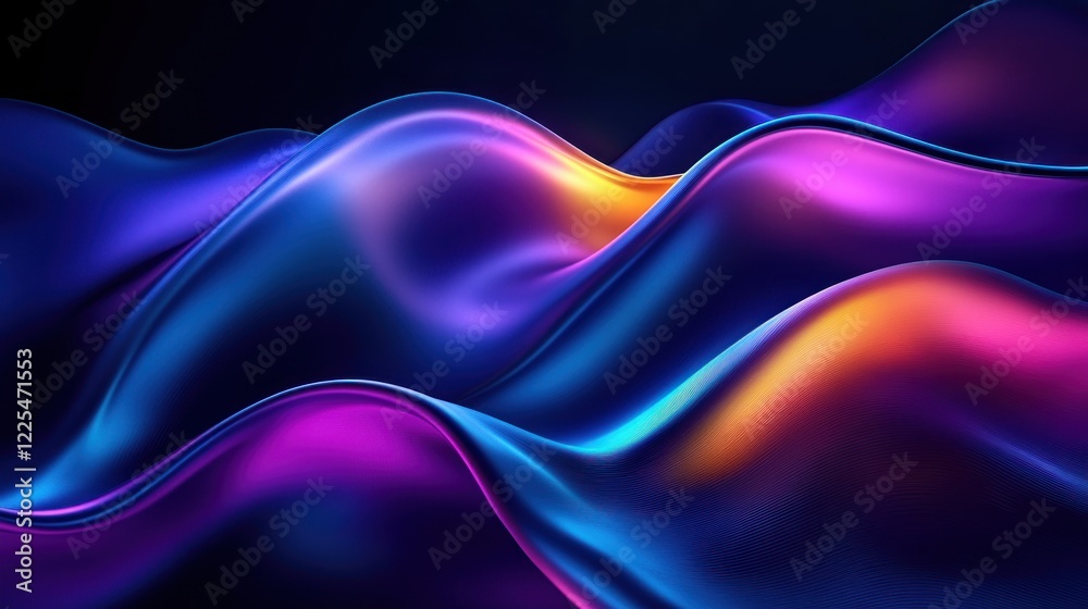 Fototapeta premium Abstract Colorful Waves Digital Art Illustration